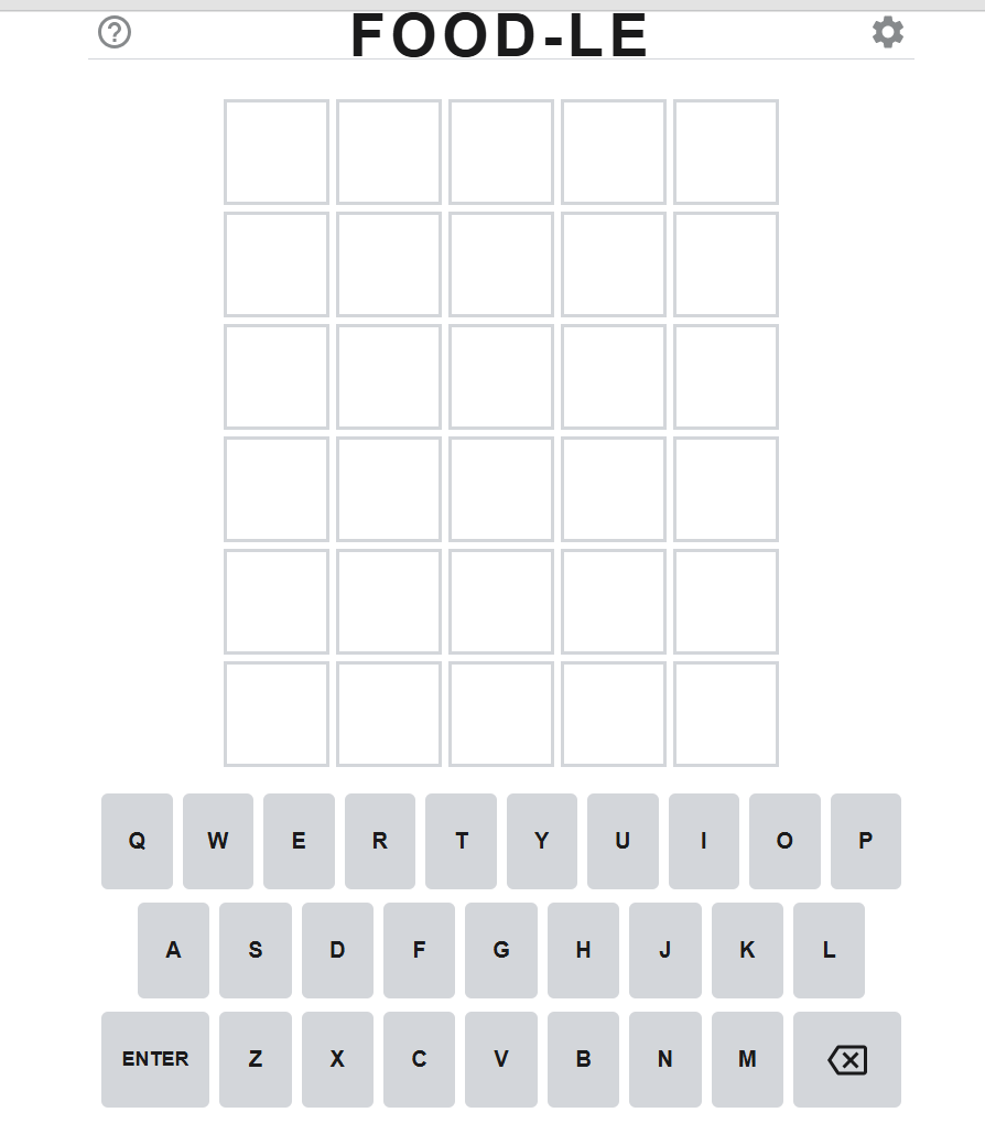 Foodle Game Screenshot